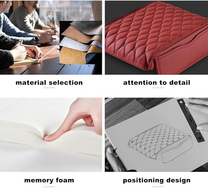 for Subaru Forester SG 2.Gen 2002 2003 2004 2005 2006 2007 2008 Car Center Console Cover, Leather Memory Foam Protection Pad, Hand Rest Pillow with Height Increase, Interior Accessory,Black