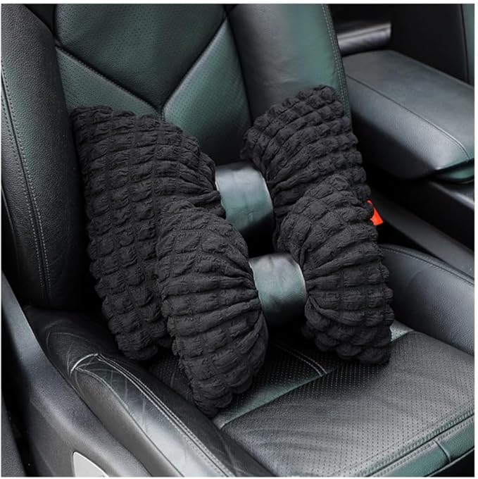 4 Pack Bow Shaped Car Headrest Pillow and Lumbar Support Pillow Cute Butterfly Knot Throw Pillow for Car Driving Seat Decor