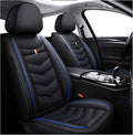 MVRVMV Seat Covers for Ford F-250 2010-2026, Waterproof Leather Auto Seat Cover (2 Seat Standard,Black-Blue)