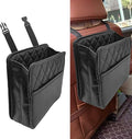 1Pack Car Seat Back Organizer, PU Leather Hanging Organizer, Multipurpose Storage Bag for Small Items, Waterproof Easy To Clean Car Accessories, for Car SUV Truck (Black)