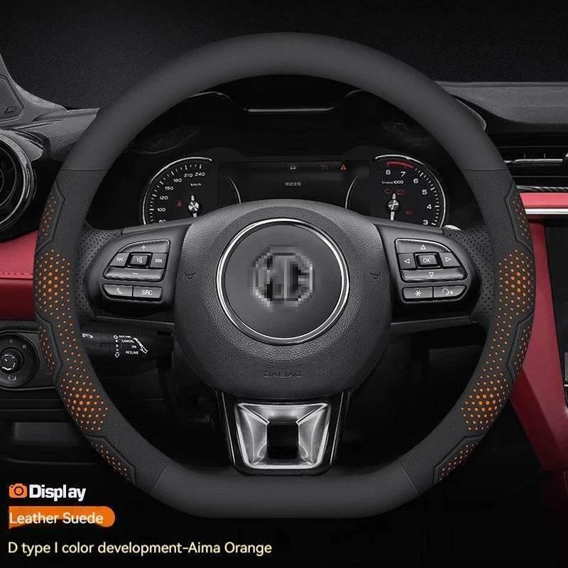 MG Carbon Fiber Suede Steering Wheel Cover
