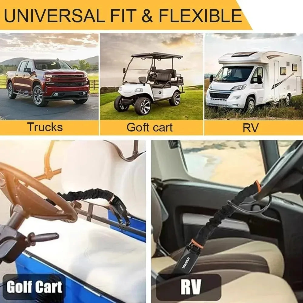 Car Steering Wheel Lock – Universal Anti-Theft Steel Cable Security Device for Cars, SUVs & Trucks