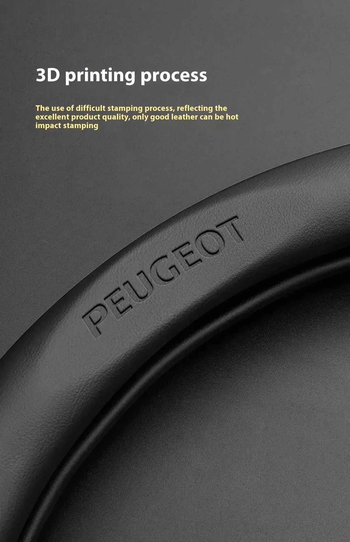 Peugeot Carbon Fiber Leather Steering Wheel Cover