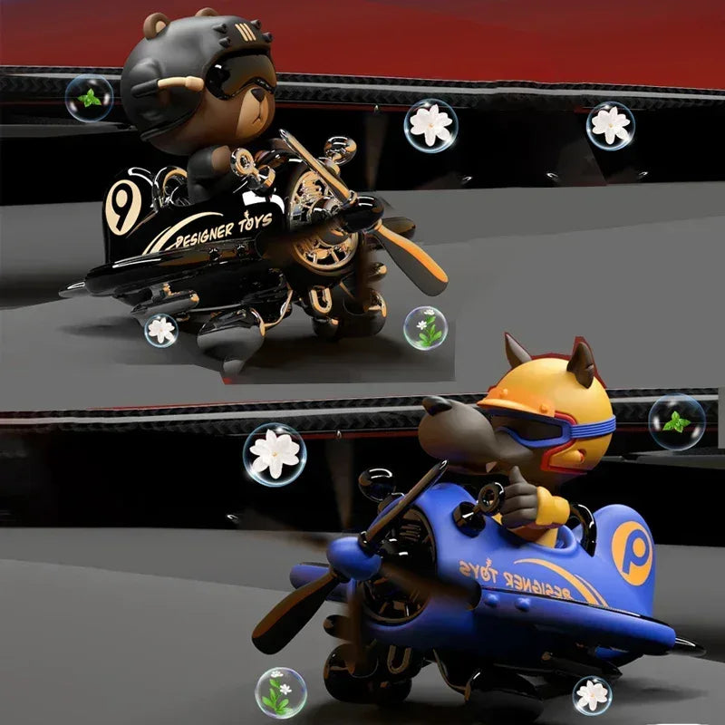 BOBO Bear & Wolf Solar Rotating Car Dashboard Aroma Diffuser