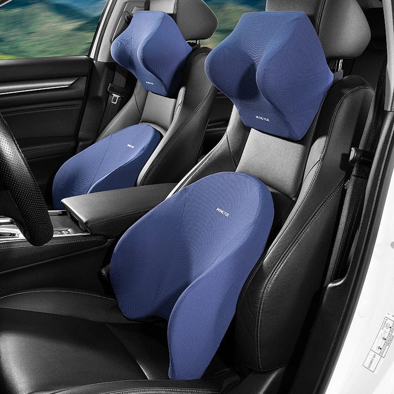 Memory Foam Car Lumbar Headrest Neck and Back Support Pillow